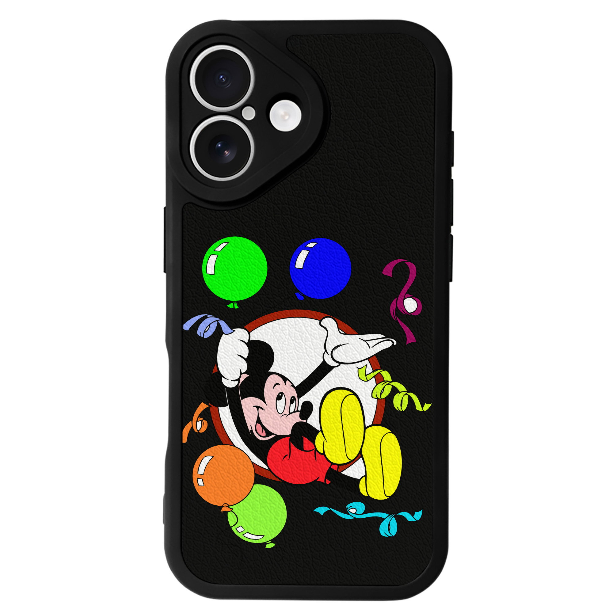 （画像用） ミッキーマウス Mickey Mouse 【iPhone 16シリーズ対応】シリコンスマホケース（レザー調） 材質：シリコン